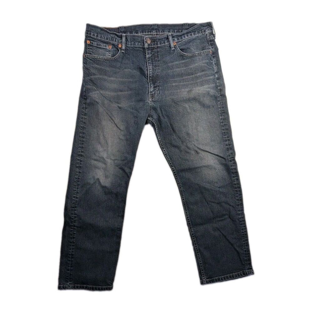 Levi's 505 Jeans Mens 40x30 Blue Regular Fit Straight Leg Dark Wash Denim
